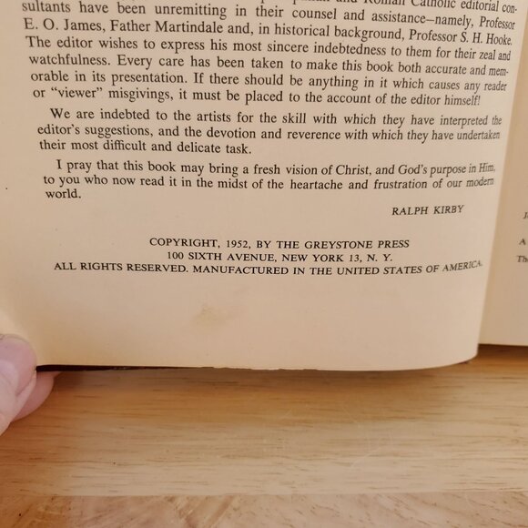 The Bible In Pictures Hardcover Greystone Press 1956 Ed. Illustrated Religious - Picture 5 of 16